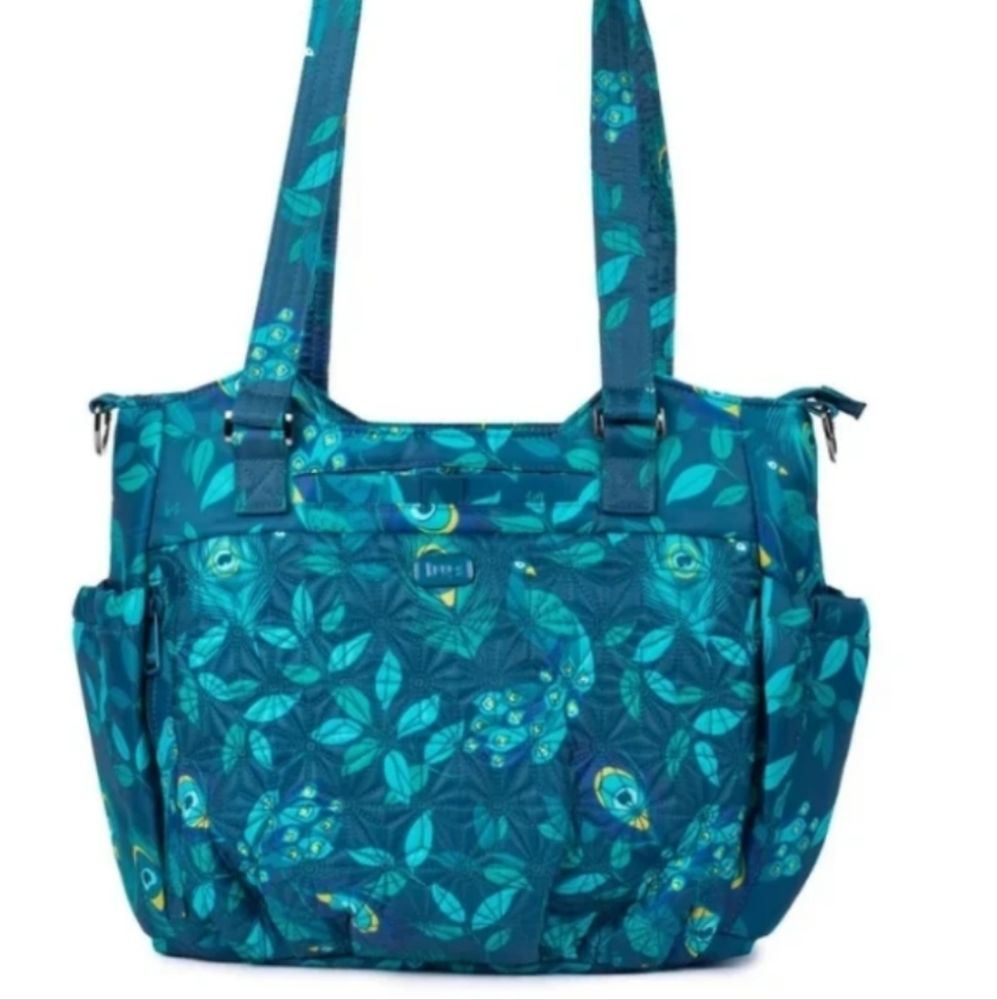 LUG Scuttle crossbody tote in Emerald Peacock